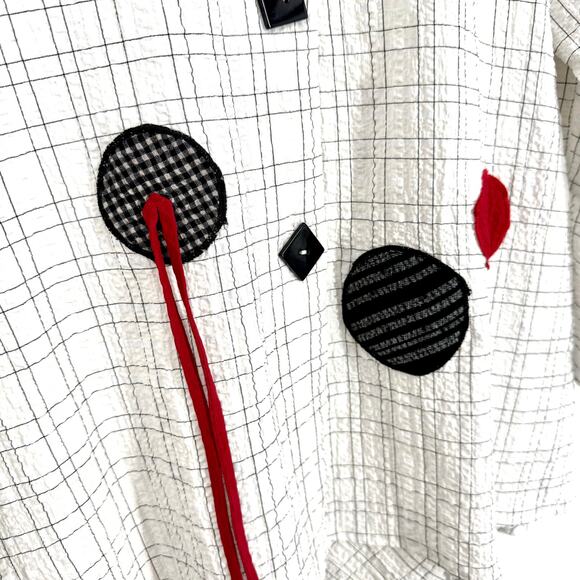 Moonlight by YandS Designs Stylish Women's Checkered Blouse with Red Accents - Picture 5 of 8